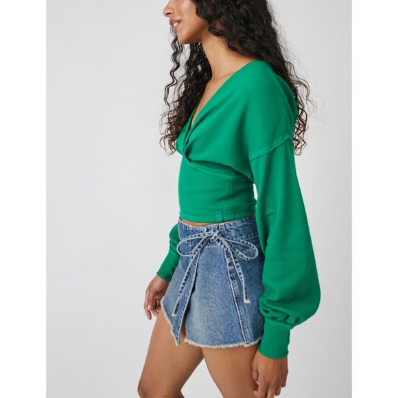 NWT FREE PEOPLE All Nighter Tee / Golf Green - Picture 5 of 9